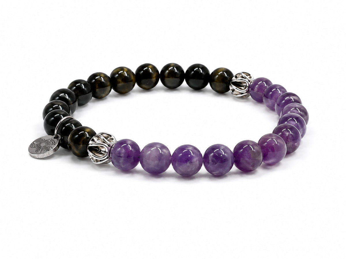 8mm Midnight Violet Natural Stone Bracelet