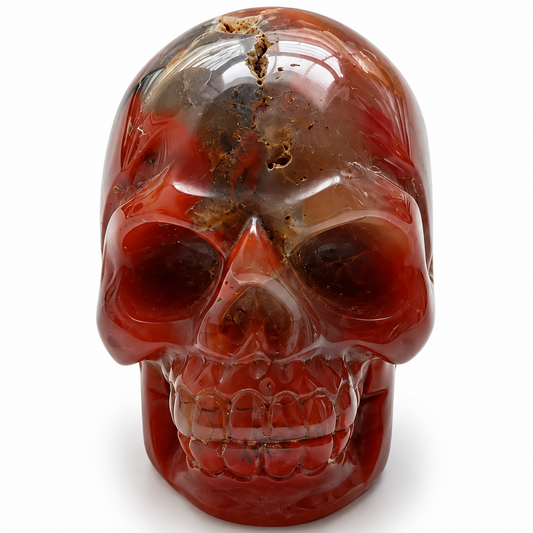 Natural Red Agate Skull