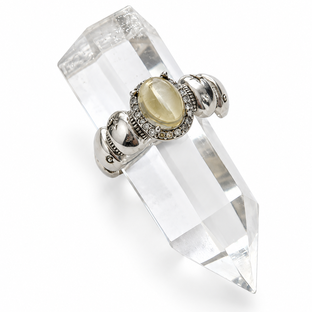 Citrine Halo Adjustable Ring