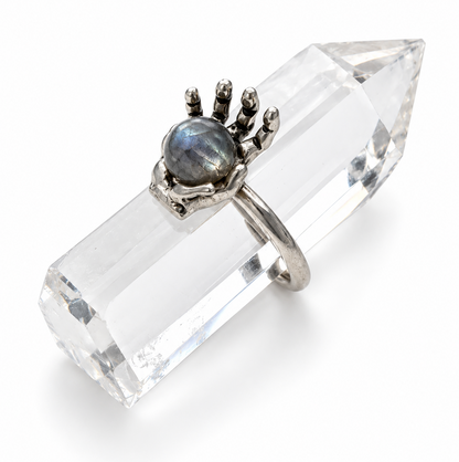 Labradorite Hand Design Adjustable Ring