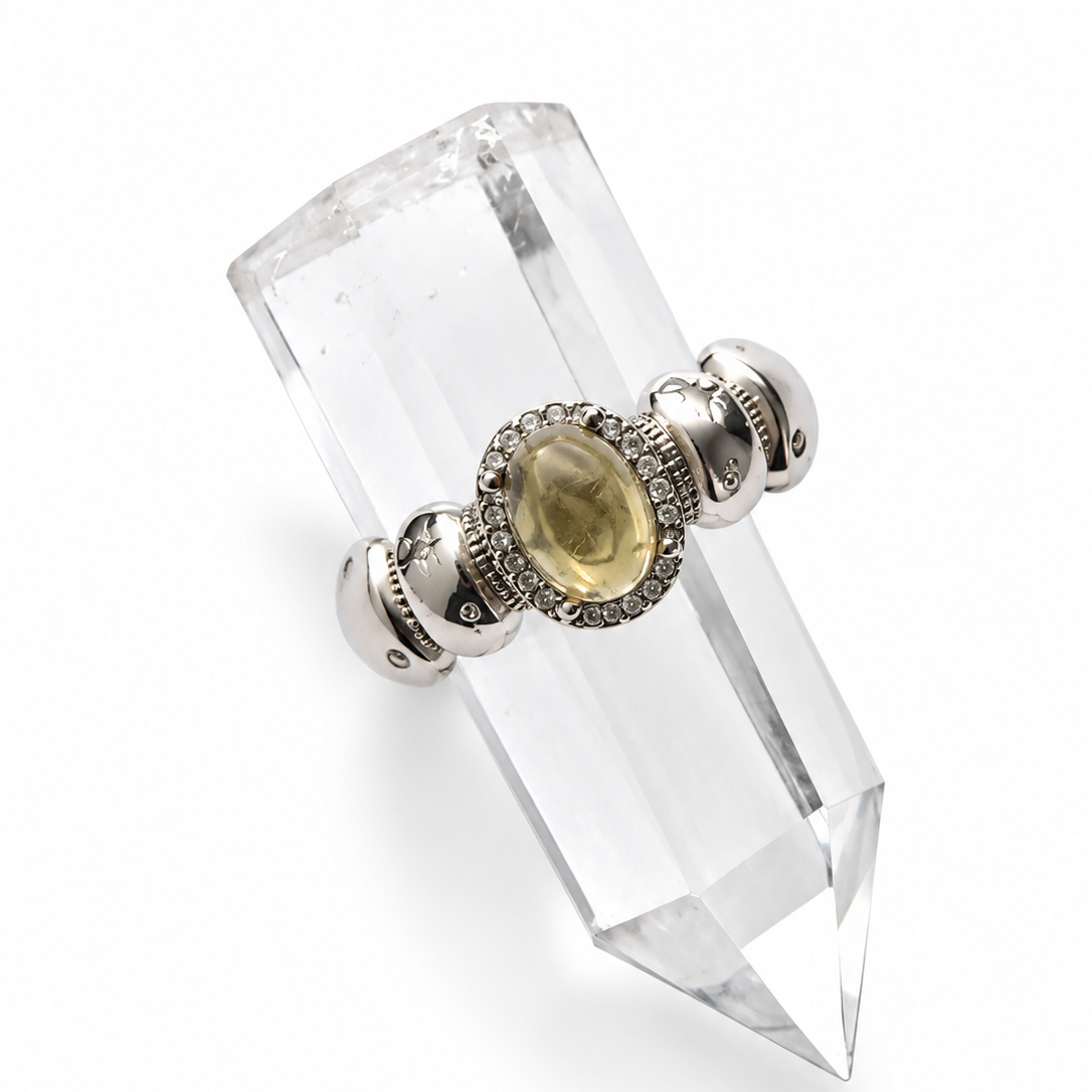 Citrine Halo Adjustable Ring