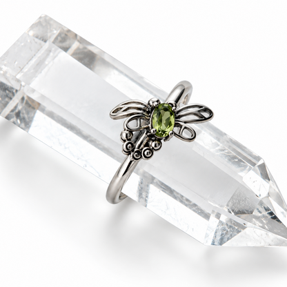 Peridot Dragonfly Ring