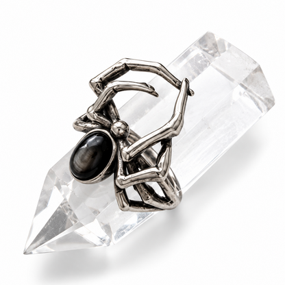 Silver Sheen Obsidian Ring