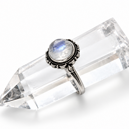 Floral Moonstone Ring