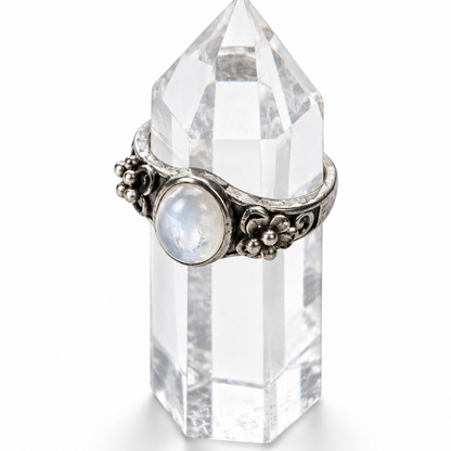 Floral Moonstone Ring