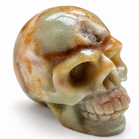 Natural Green Agate Skull