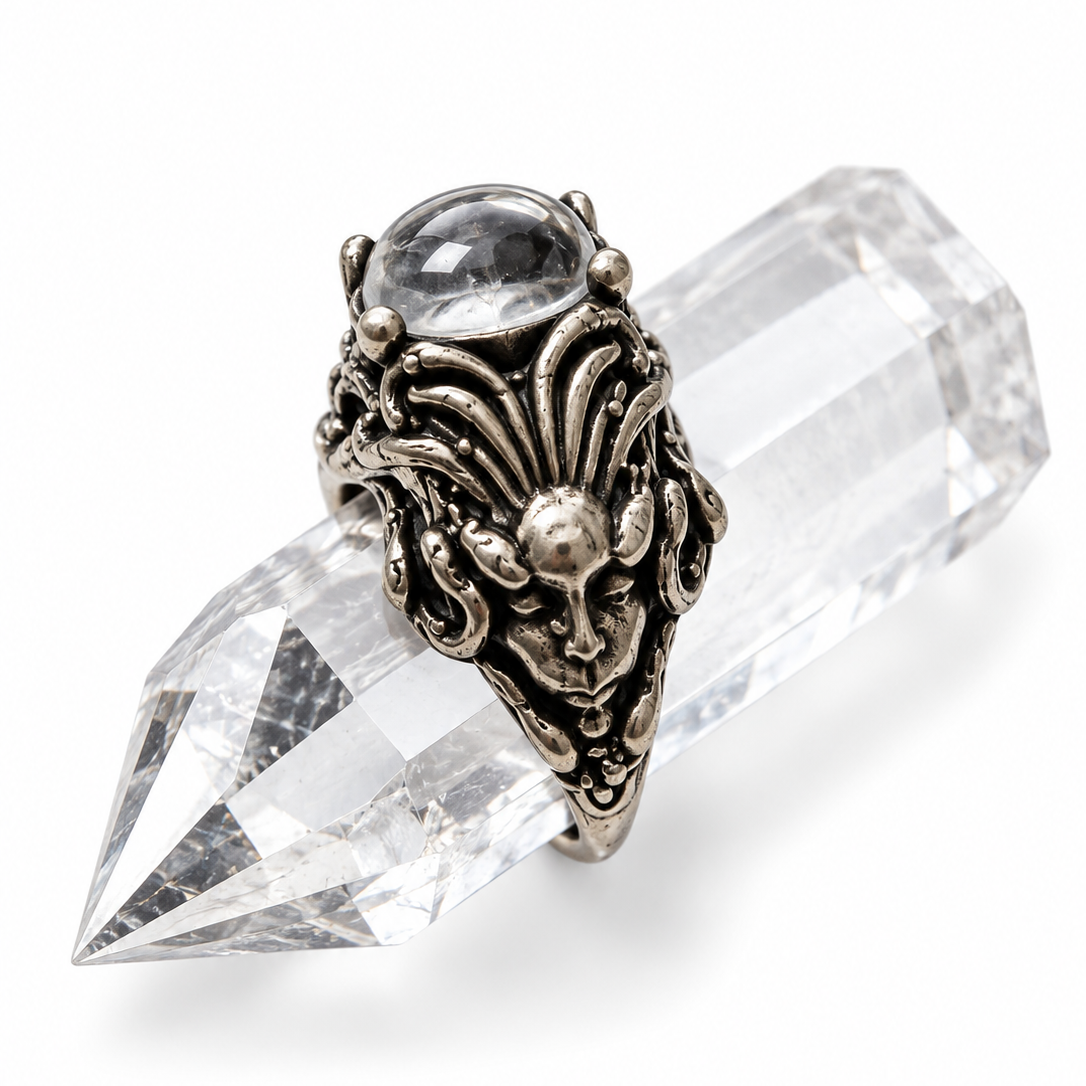 Clear Quartz Medusa Ring