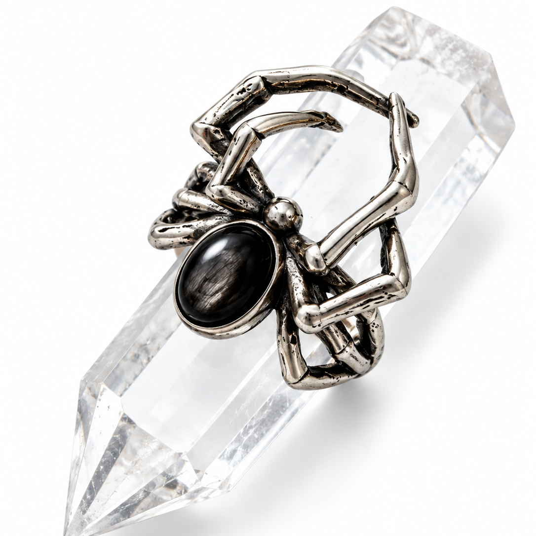 Silver Sheen Obsidian Ring