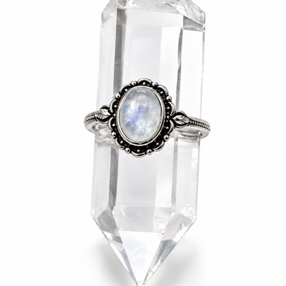 Floral Moonstone Ring