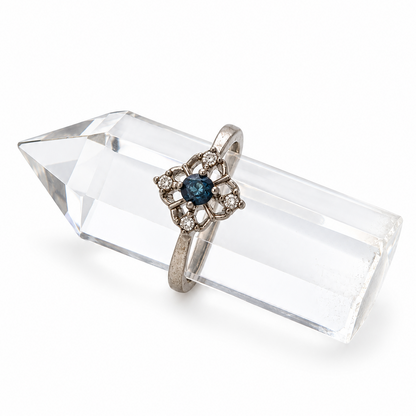 Vintage Blue Topaz Adjustable Ring