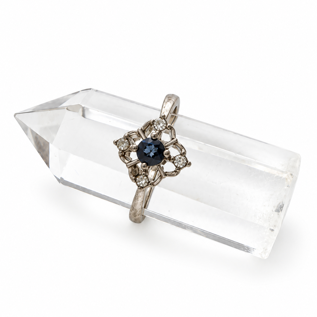 Vintage Blue Topaz Adjustable Ring
