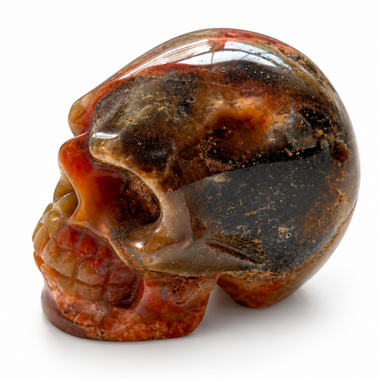 Natural Multicolor Agate Skull