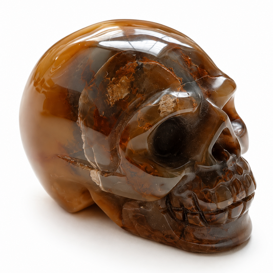 Natural Brown Agate Skull